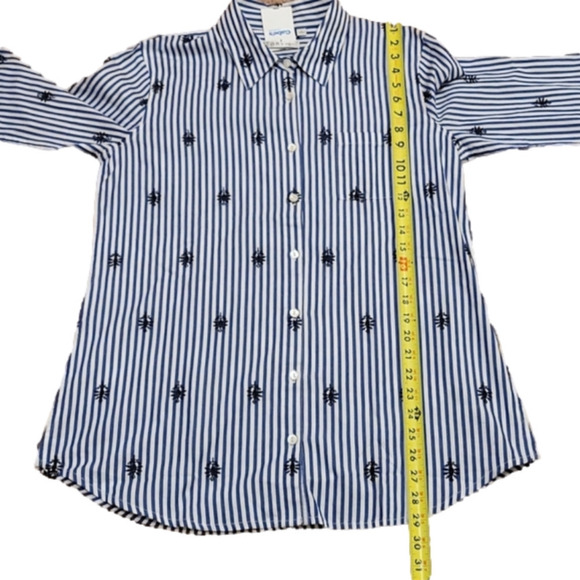 Nwt Orvis Button Up/Down Embroidered Striped Classic Women's Shirt Size 14 - Picture 7 of 10